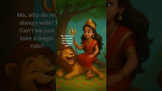 Ma Durga & Her Lion Share a Snack Bargain–Cute Navratri #navratrispecial #durgabhakti #durgamaa screenshot 4