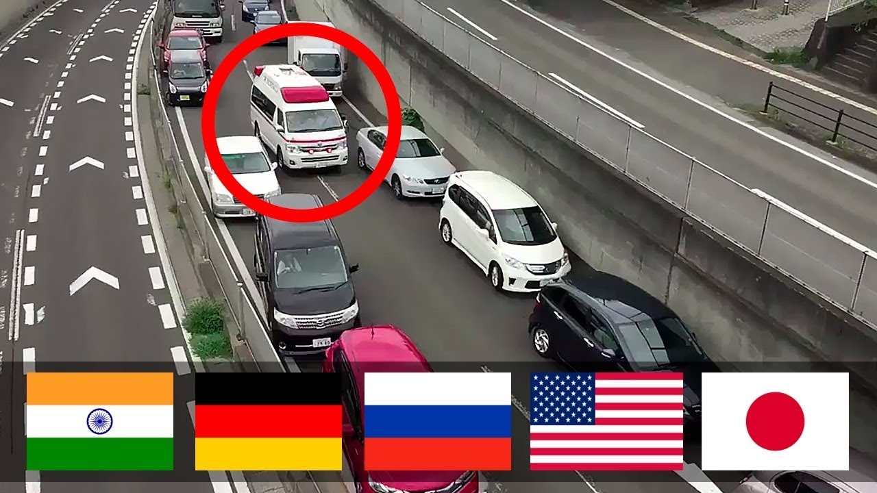 Das ist die Reaktion auf einen Krankenwagen in verschiedenen Ländern!