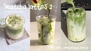 Matcha Latte pt 2  (aesthetic matcha pour) ✨TikTok Compilation✨ - fluffy puffy tok ☁️ -