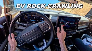Driving The 2024 Hummer EV Off Road in the Moab Desert  Electric Rock Crawling (POV Binaural Audio)