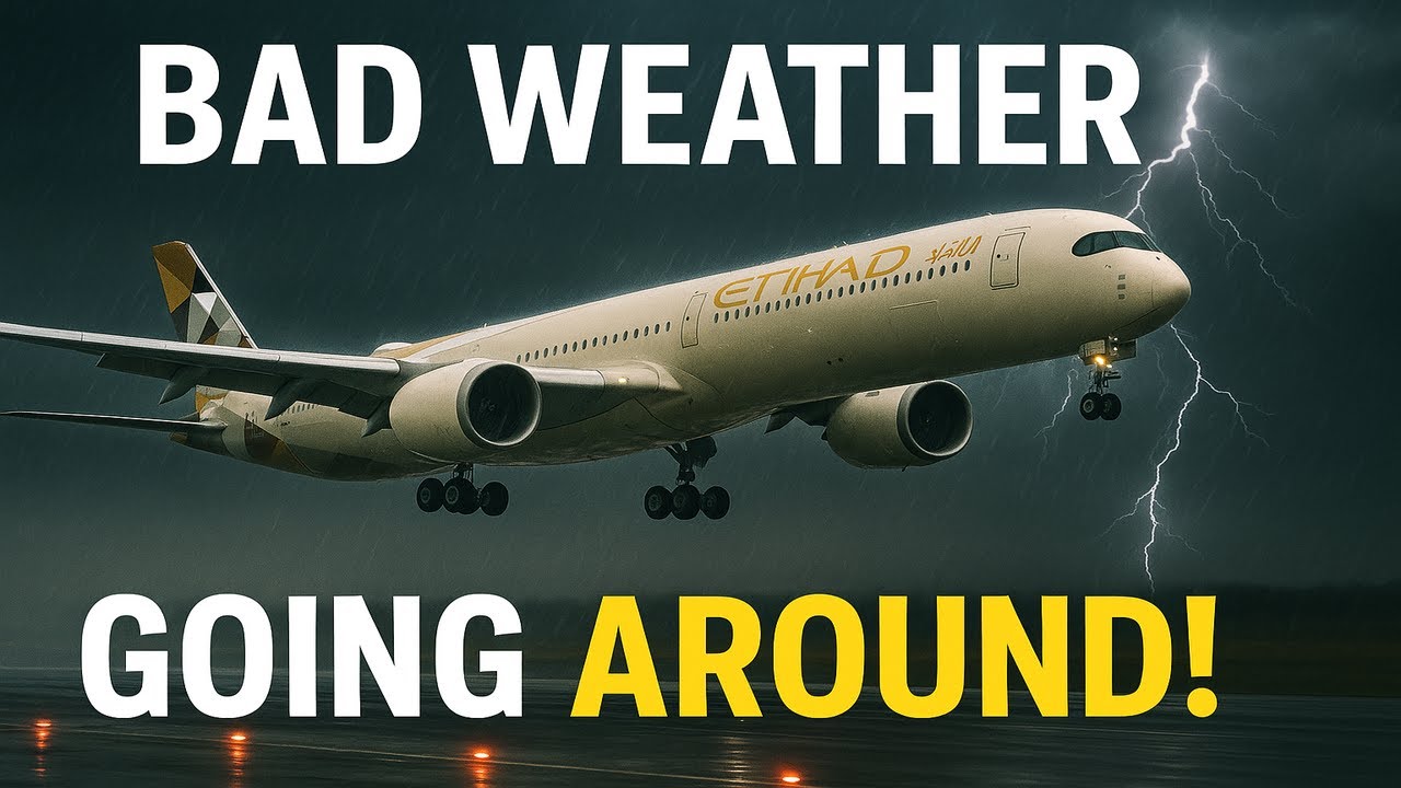 Etihad A350-1000 GO AROUND in Mumbai!! | Aborted landing due to storm