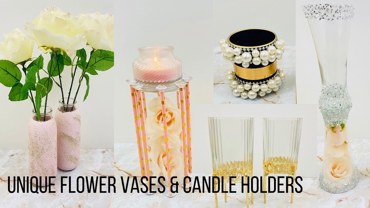 5 BEAUTIFUL & UNIQUE IDEAS FOR FLOWER VASE AND CANDLE HOLDER EASY TO