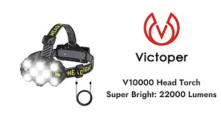 V10000 22000 Lumen Upgraded Head Torch