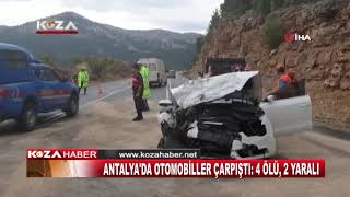Antalyada Otomobi̇ller Çarpişti 4 Ölü, 2 Yarali