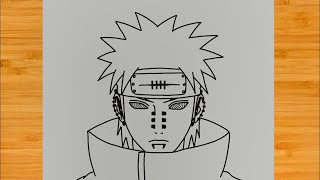 Step By Step Drawing | Pain Akatsuki | Naruto Shippuden