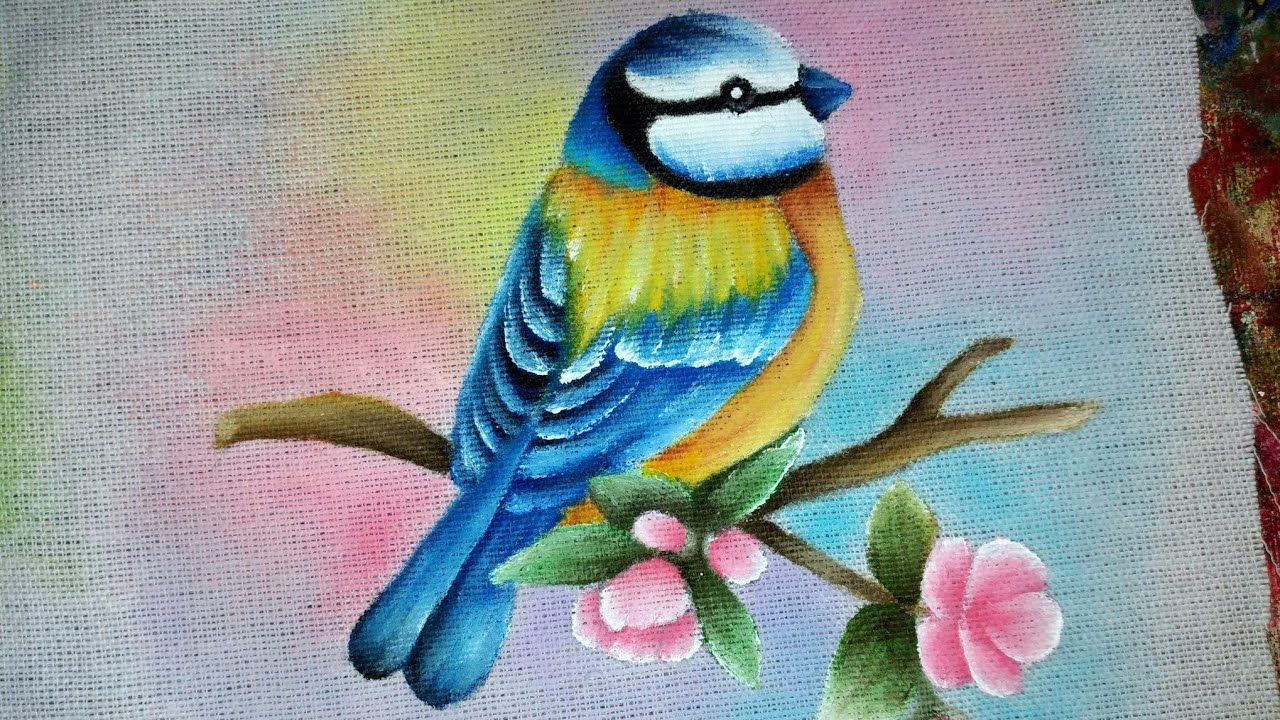 Como pintar pássaro em tecido