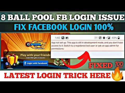 8 ball pool Facebook login problem] 8 ball pool Facebook login error | 8 ball pool fb login fixed