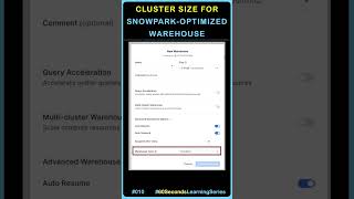 Ep-010 | Minimum Cluster Size For Snowpark Optimized Warehouse | #shorts