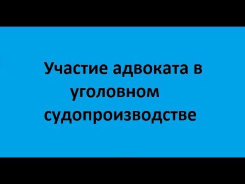 Лекция 5. Участие адвоката-защитника в суде первой инстанции