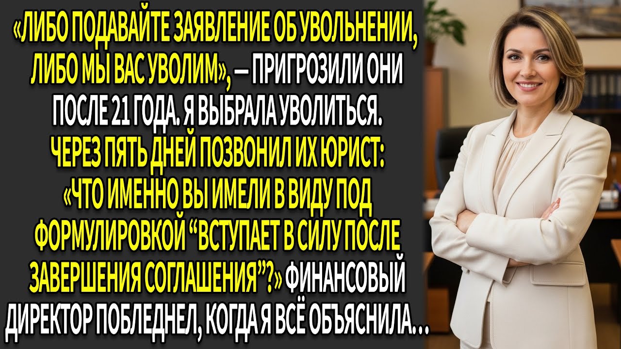 ⚠️Меня вынудили 😏уйти после 21 года —📞 большая ошибка. Их адвокат звонит без конца