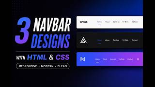 Build 3 Responsive Navigation Bars with HTML & CSS | Beginner to Pro