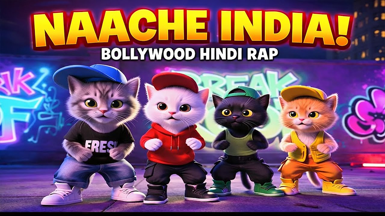 बिल्ली डांस | Cat videos | funny dance | Naache India - Bollywood Hindi Rap | kutuma kutu cats