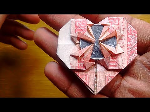 HOW TO MAKE HEART WITH 20 + 1 RUPEES 'லவ்' ' शगुन दिल ' | 20 Rs NOTE + 1 Rs COIN | #SuryaCraft