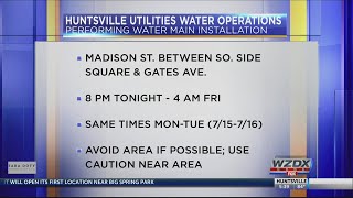 Huntsville Utilities road closures