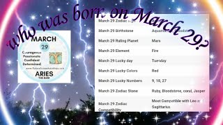 WHO WAS BORN ON MARCH 29? | personality of a person born on March 29