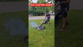 which is better gas vs battery lawnmowers? this video is a comparison #lawnmower #yardwork #tools