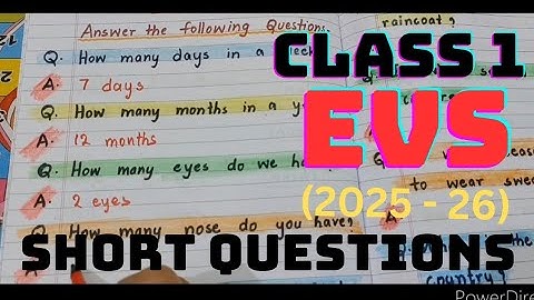 Class 1 EVS WORKSHEETS 2025 - 26 // SHORT QUESTIONS // EVS HALF YEARLY EXAMS @AquireandMemorize