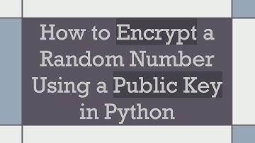How to Encrypt a Random Number Using a Public Key in Python