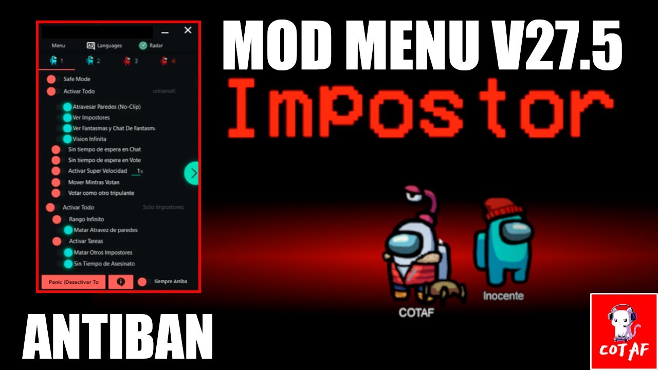 AMONG US MOD MENU V27.5 en español / SER SIEMPRE IMPOSTOR AMONG US