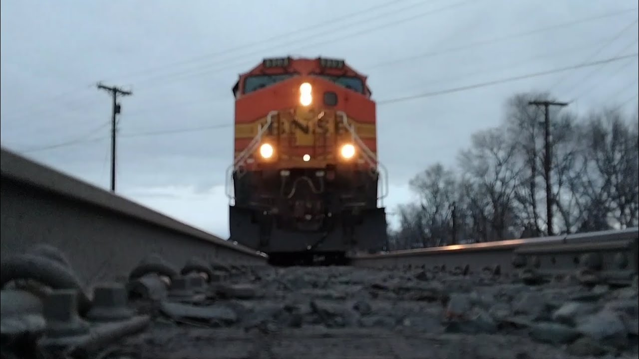 BNSF Intermodal train runs over my camera - YouTube
