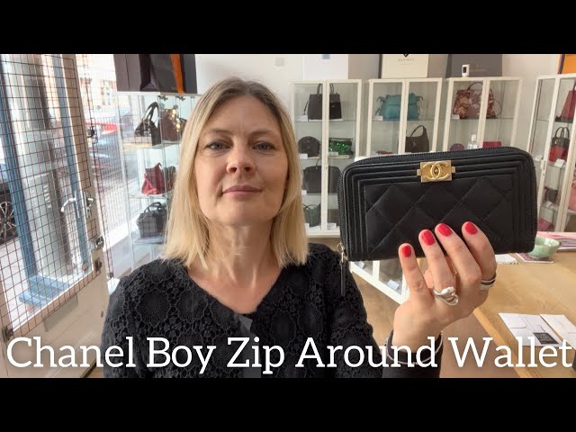 Chanel, So Black Caviar Boy Zip Wallet