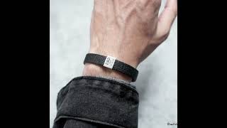 Personalized Dad And Children's Names Engraving Bead Leather Bracelet Christmas Thanksgiving Gift