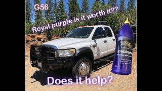 DODGE 5500 CHANGING TRANSMISSION FLUID IN G56 TRANS. ROYAL PURPLE SYNCHOMAX