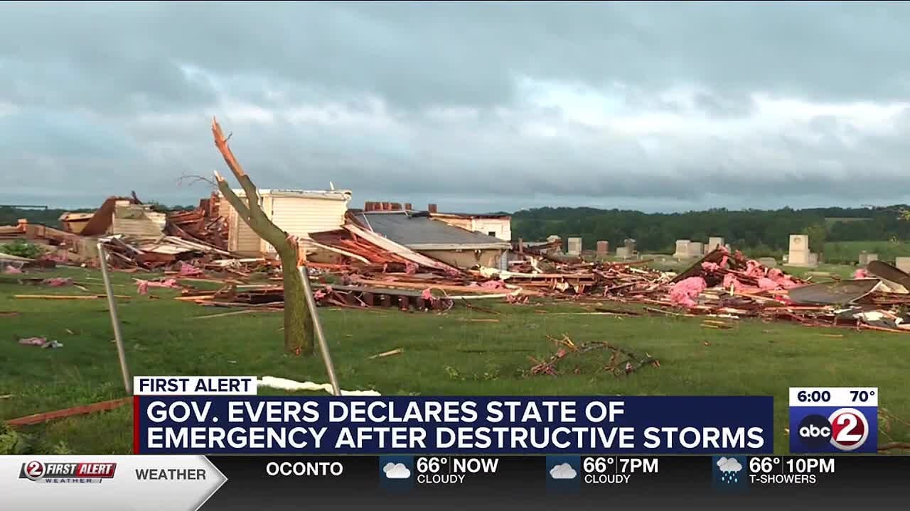 Gov. Evers declares state of emergency after heavy rain, storms