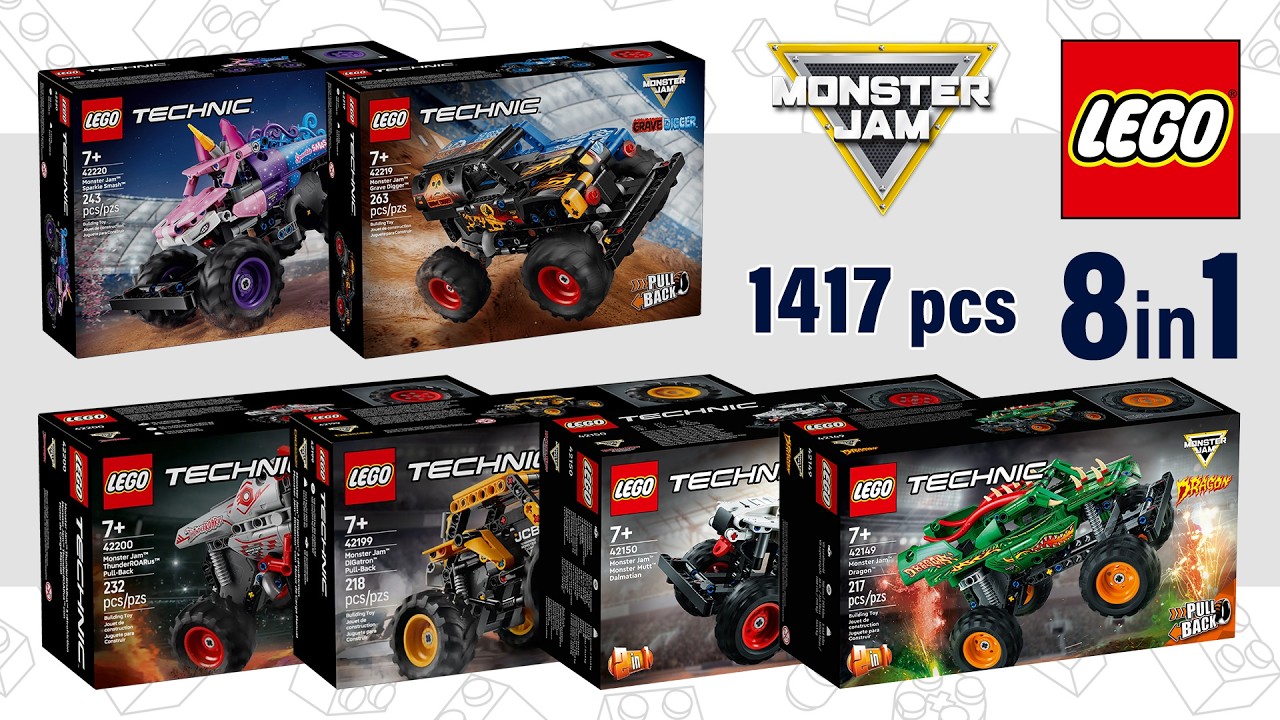 ジャズグリッティー ALL LEGO® Technic Monster Jam 2026-2023 (8in1)[1417 pcs] Building