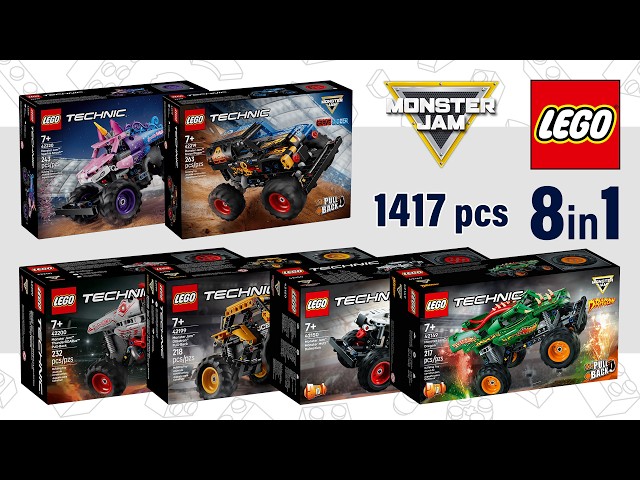 ALL LEGO® Technic Monster Jam 2026-2023 (8in1)[1417 pcs] Building
