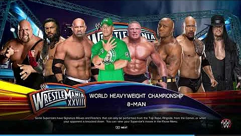 FULL MATCH : CENA VS LESNAR VA REIGNS VS ROCK VS TAKER VS BOBBY VS BIG SHOW VS GOLDBERG WWE