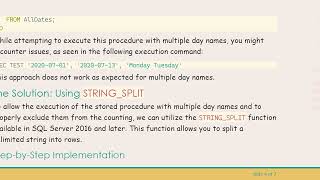 Using Datename In Sql Server Stored Procedure For Specific Day Exclusions