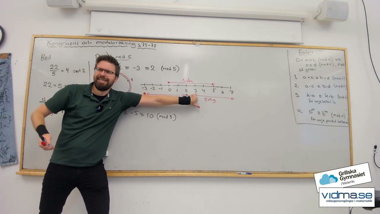 Matematik 5. Rest, kongruens och moduloräkning.