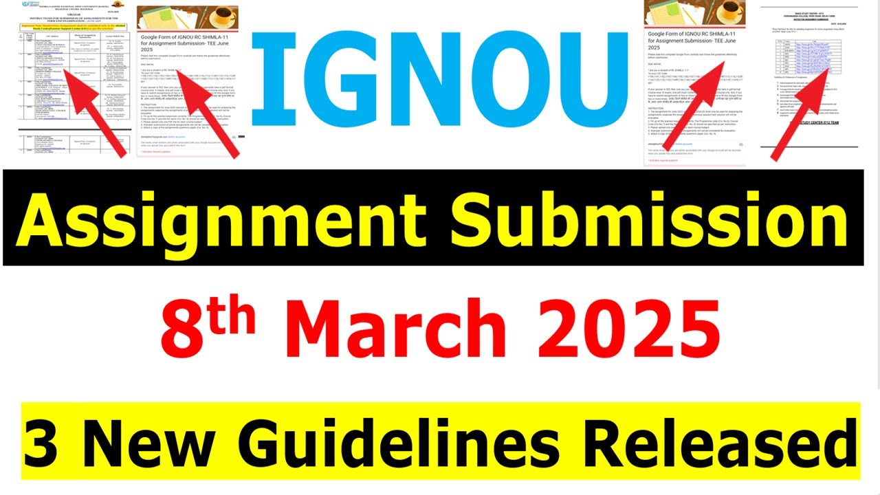 {Breaking News} IGNOU Assignment Submission New Guidelines Released For ...