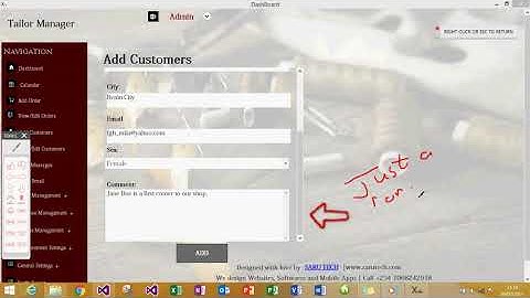 Tailor Management app C# (Part 3)