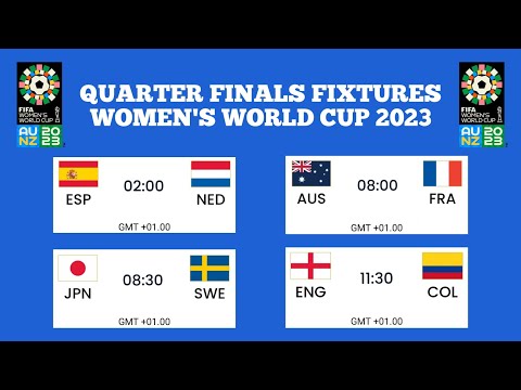 Quarter finals fixtures women&#39;s world cup 2023 • Results round of 16