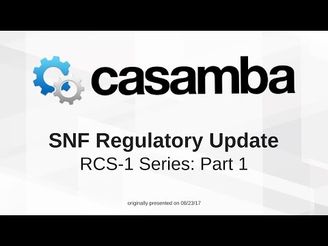 Casamba SNF Regulatory Update - RCS-1 Series: Part 1