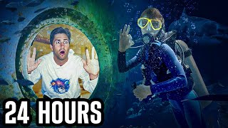 Overnight in Worlds 1st Underwater House! *100FT Deep*