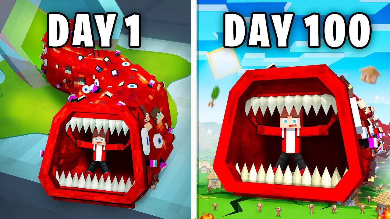 JJ Survived 100 Days as an TRAIN EATER - Maizen Minecraft Animation