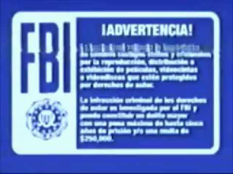 Navy Blue Spanish FBI Warning Screens Early 2000 