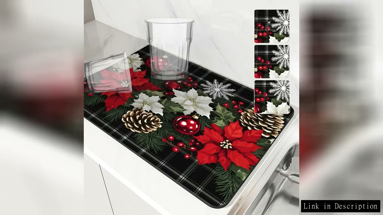 Kitchen Drying Mat Christmas Fir Dry Coffee Mat Absorbent Dish Placemat   Table Cup Drying Mats Tabl