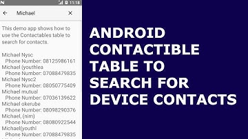 ANDROID CONTACTIBLE TABLE TO SEARCH FOR DEVICE CONTACTS