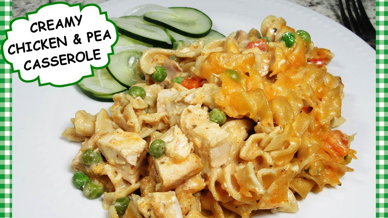 Creamy Chicken Egg Noodle & Pea Casserole Leftover Chicken or Turkey