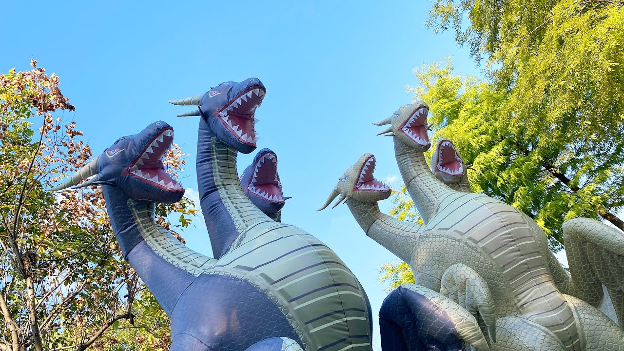 Upgraded version of Ghidorah, complete inflatable costume video ...