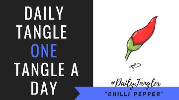 Daily Tangle - Pattern  Focus -  Chilli Pepper   | How to draw | #DailyTangler