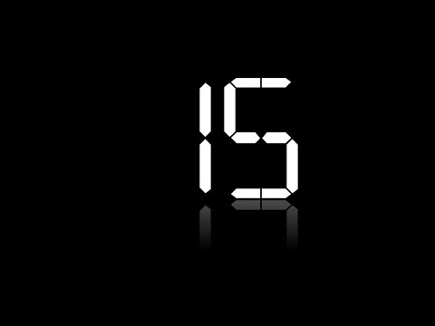 0:15 | Reflected Whilte LCD Countdown Timer | Black Background