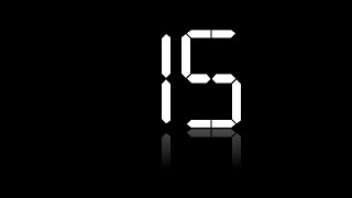 0:15 | Reflected Whilte LCD Countdown Timer | Black Background