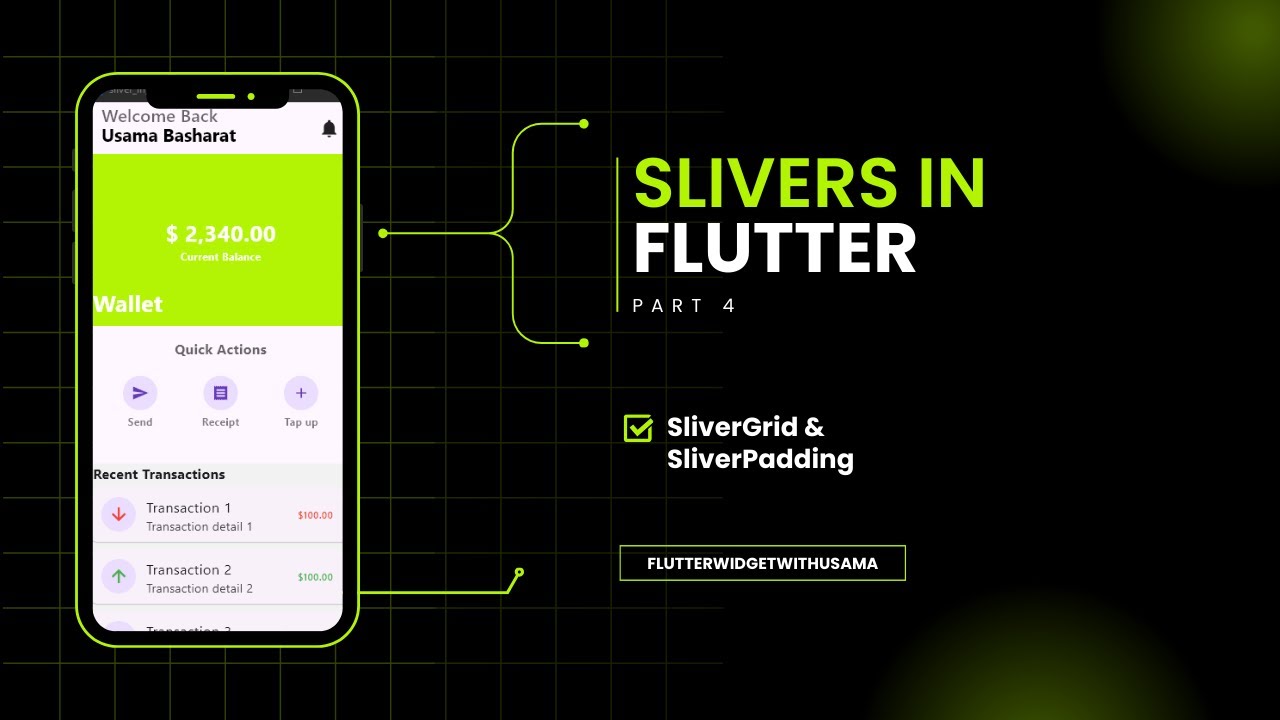 Flutter SliverGrid & SliverPadding |  Flutter Slivers Series 2026 in urdu\hindhi