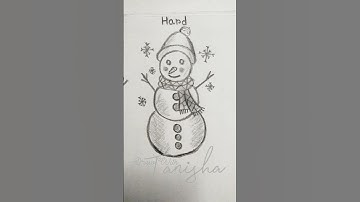 How to draw a snowman from easy to hard ❄️ #christmas #drawing #sketch #shorts