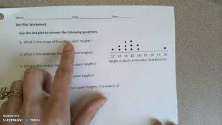 Dot plot worksheet